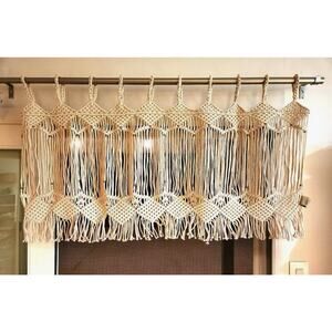 Passport To India Handmade Macrame Window Valance 44x25 Boho